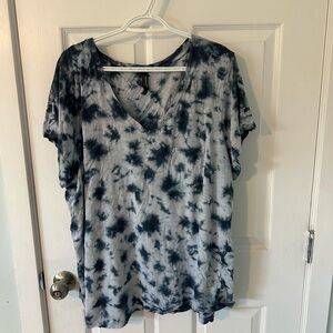 Torrid Blue Tie-Dye V-Neck Top